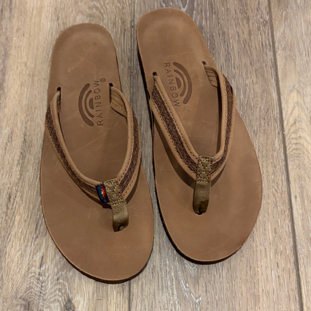 Rainbow Tan Leather Sandals - Large